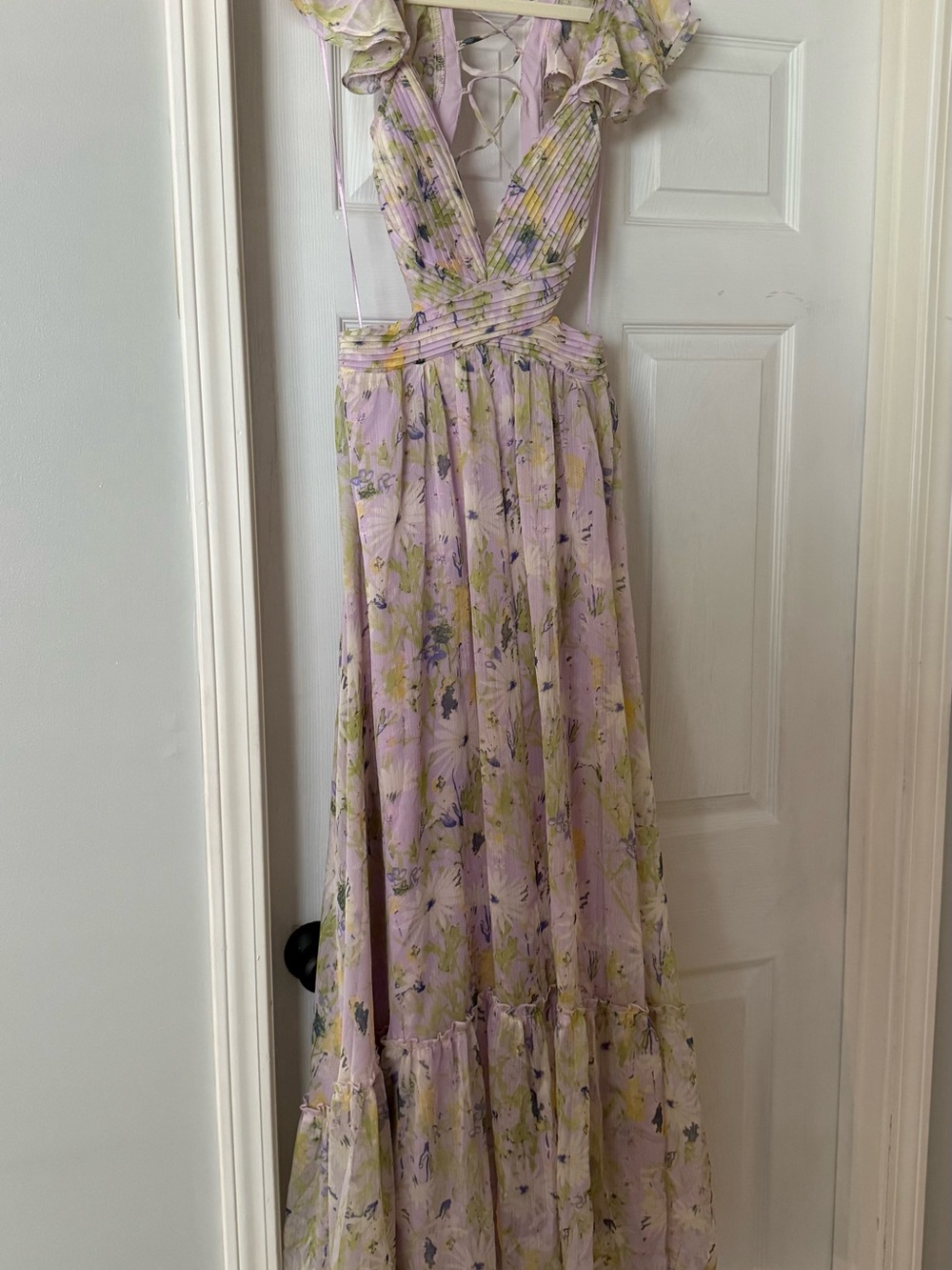 Astr Lavender Floral Maxi Dress with Yellow & Green Accents - Picture 5 of 11